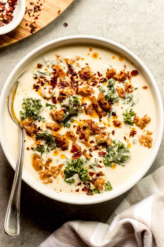 overhead cauliflower soup