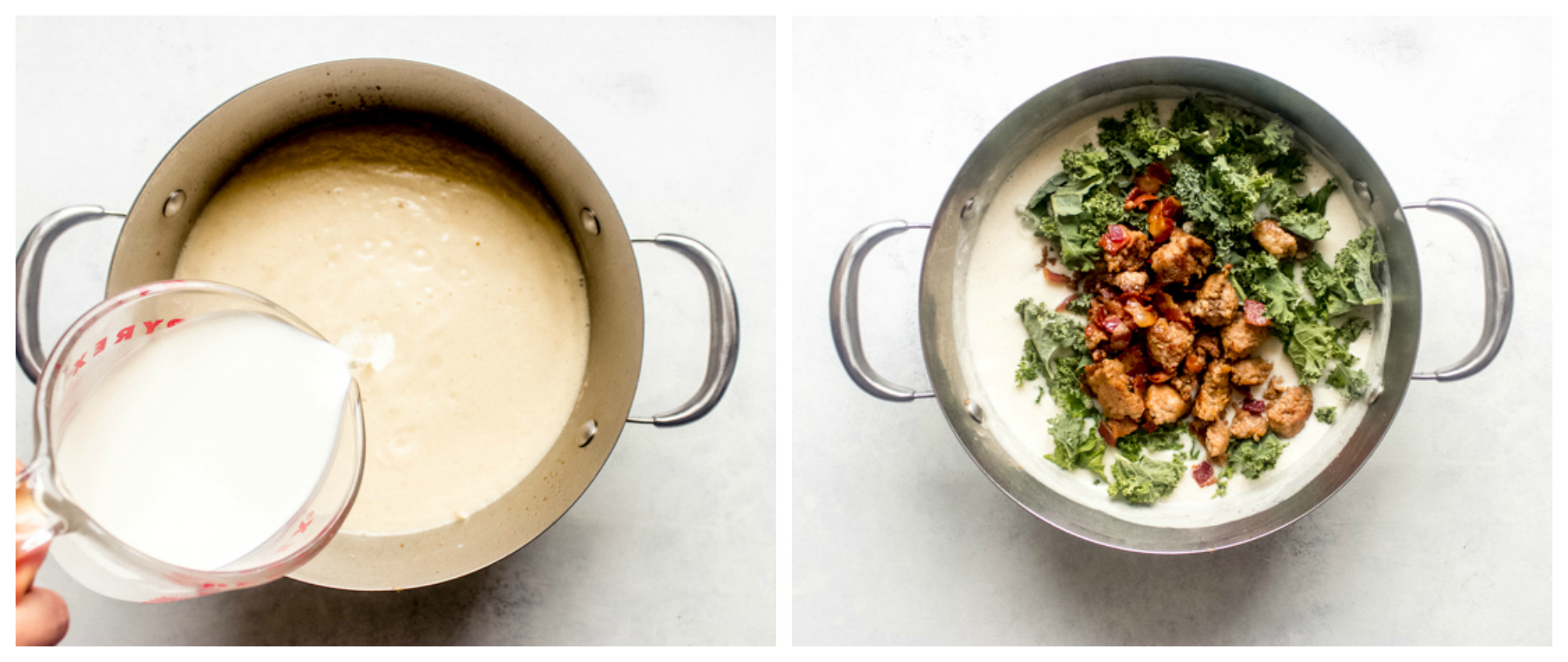 cauliflower and kale soup