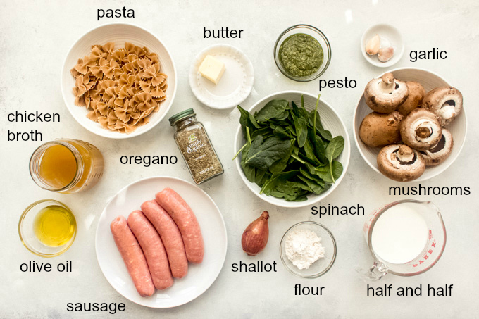 ingredients for chicken mushroom pasta recipe