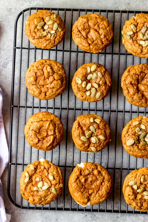 pumpkin muffins on cooling rack