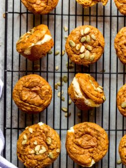 healthy pumpkin muffins on cooling rack