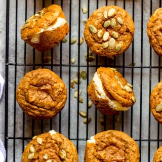 healthy pumpkin muffins on cooling rack