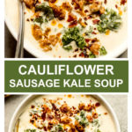 cauliflower sausage kale soup