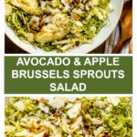 shredded brussels sprouts salad with apples and avocado