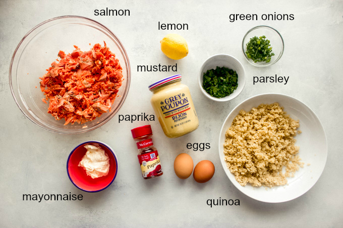 ingredients for leftover salmon fish cakes