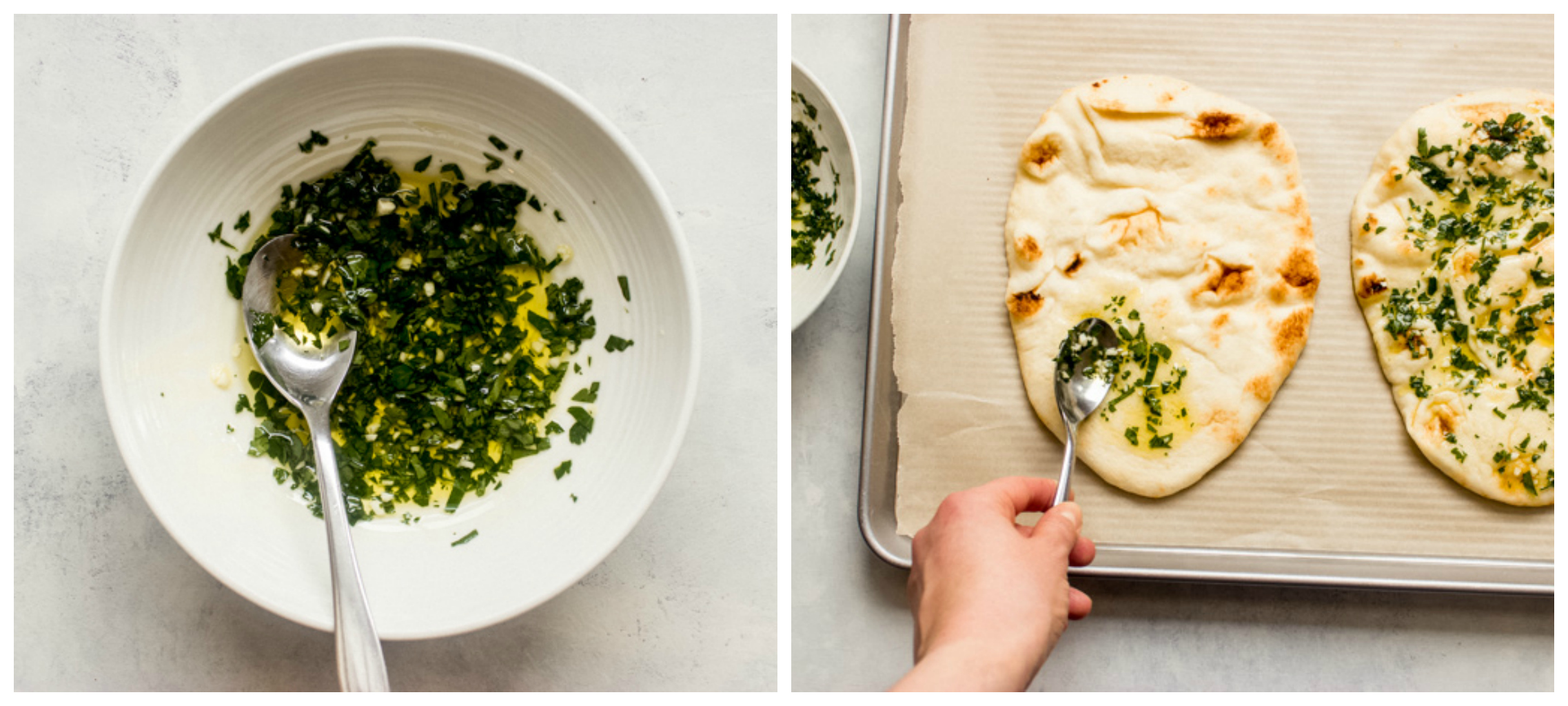 flatbread on a sheet pan