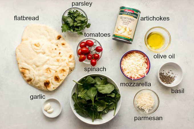 ingredients for spinach flatbread