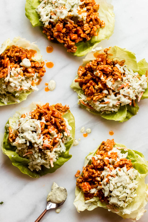 buffalo chicken lettuce wraps