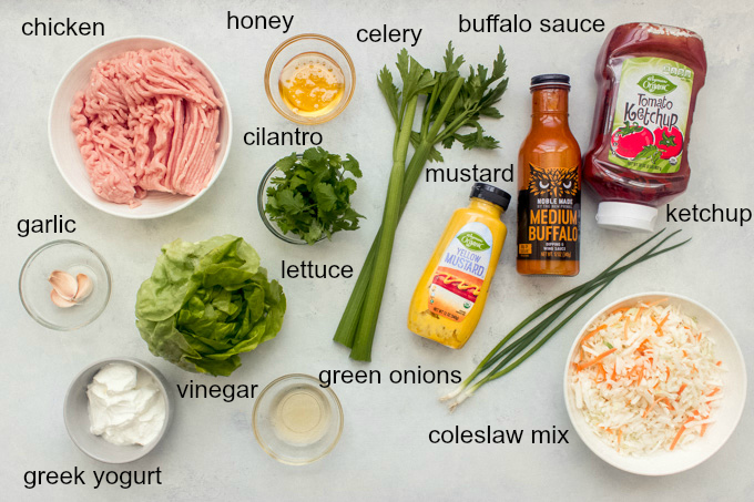 ingredients for buffalo chicken wraps
