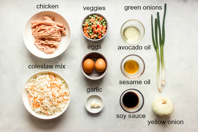 ingredients for chicken and cabbage stir fry