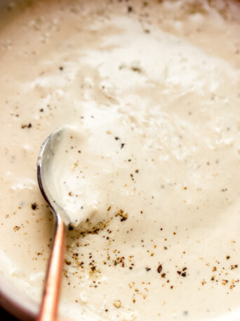 close up greek yogurt caesar dressing