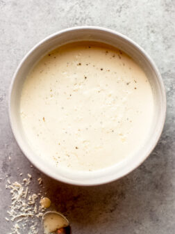 yogurt caesar dressing in a bowl