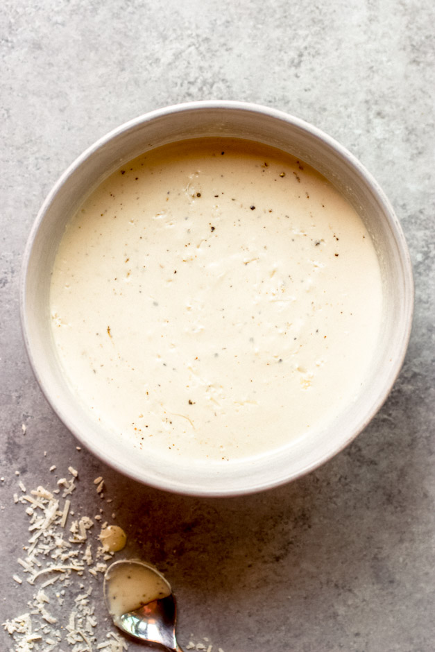 yogurt caesar dressing in a bowl