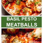 basil pesto meatballs