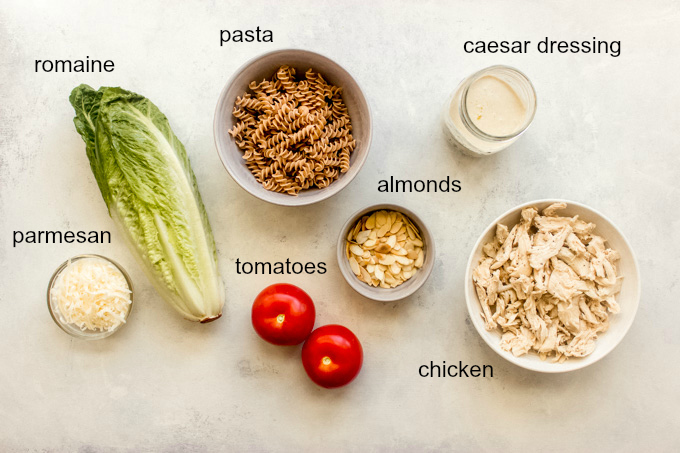 chicken caesar pasta ingredients.