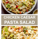 healthy chicken caesar pasta salad
