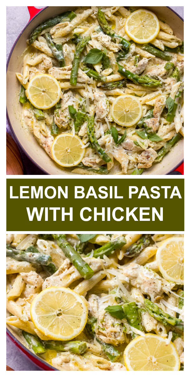 Lemon Asparagus Chicken Pasta - Little Broken