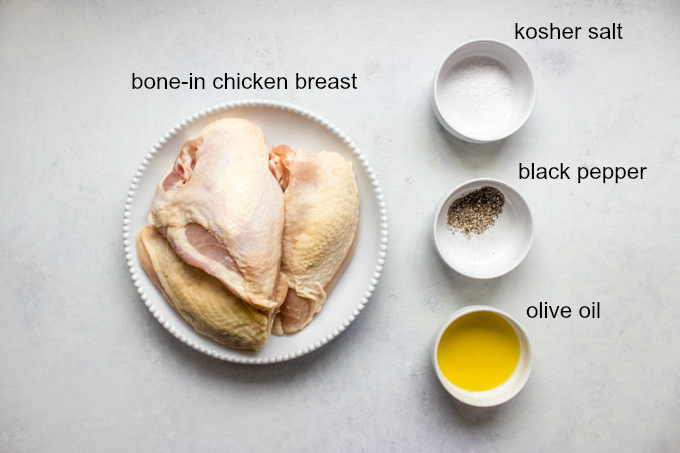 ingredients for oven roasted bone in chicken breast.