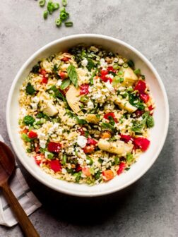 overhead orzo spinach salad recipe