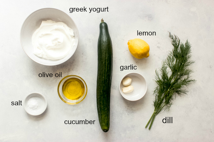 ingredients for tzatziki sauce