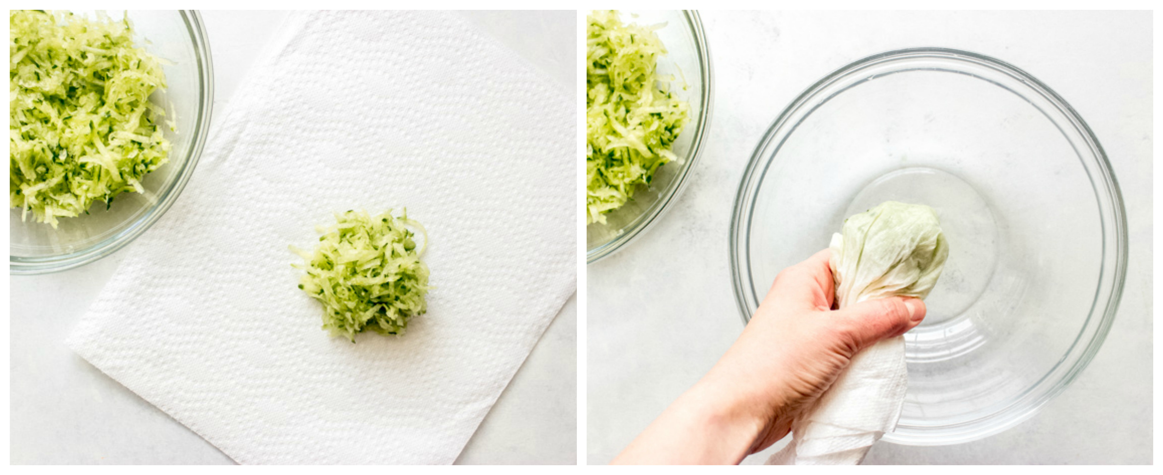 shredded cucumber in a bowl