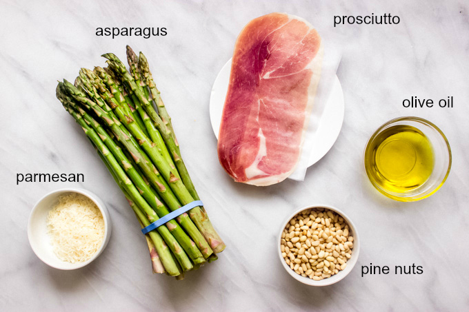 ingredients for oven roasted asparagus with parmesan