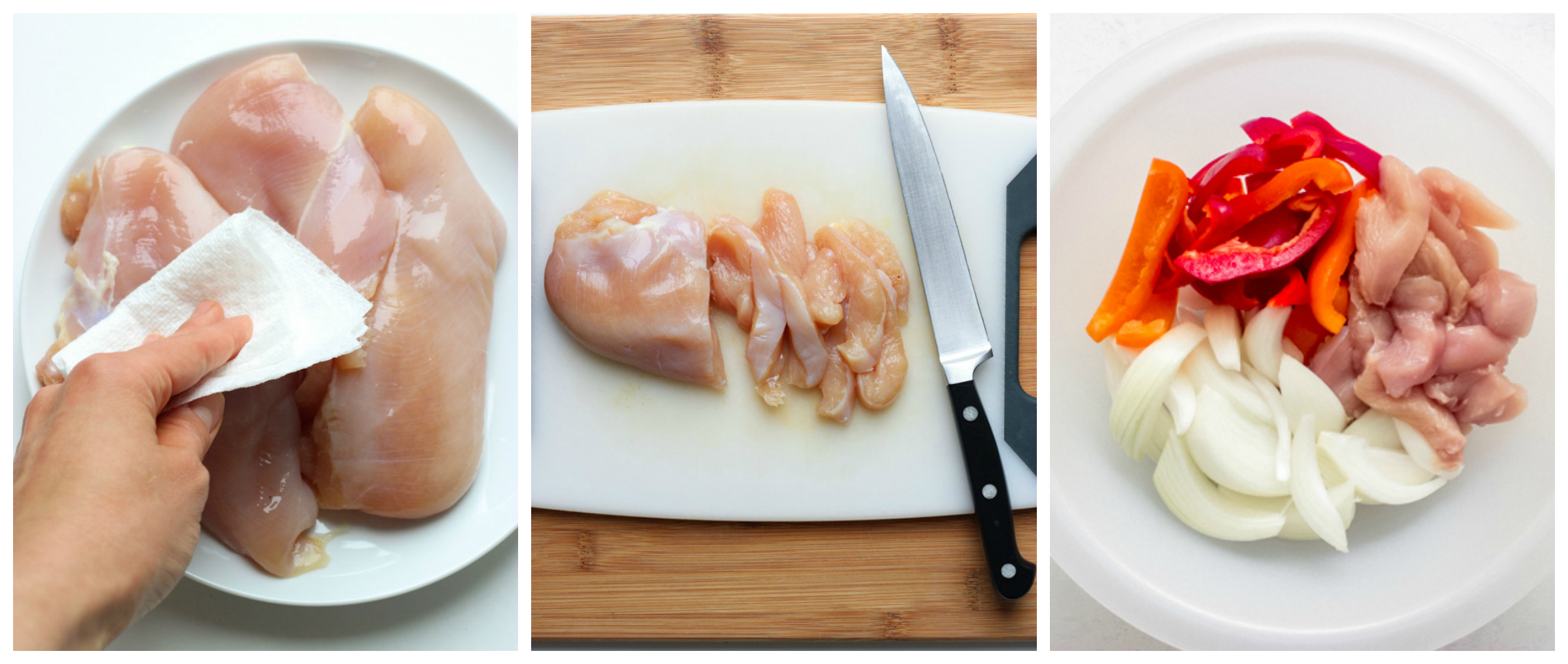 sliced chicken breast on a cutting board