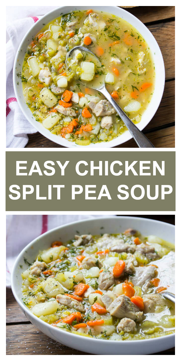 Homemade Split Pea Soup with Chicken - Little Broken