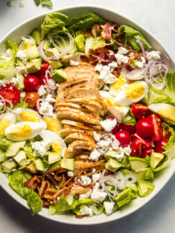 chicken cobb salad with goddess dressing