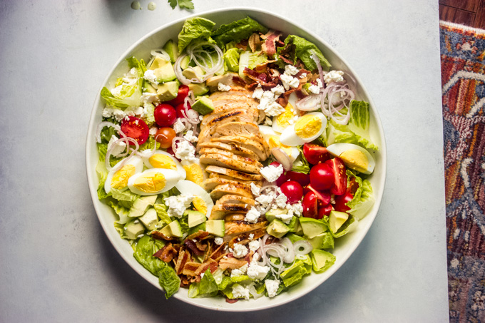 Green Goddess Cobb Salad with Chicken - Little Broken