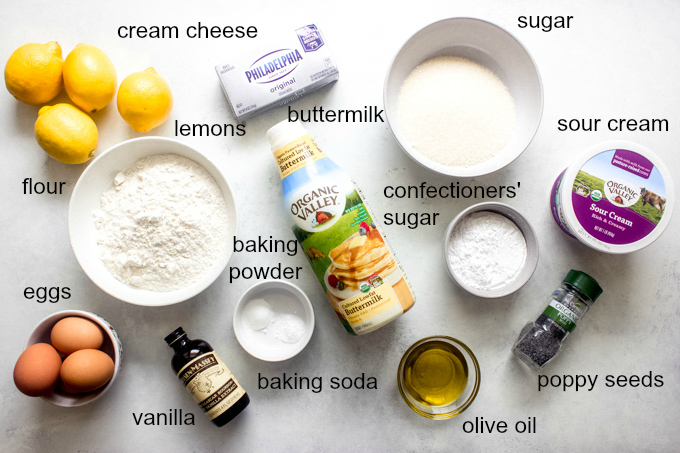 ingredients for lemon poppy cake