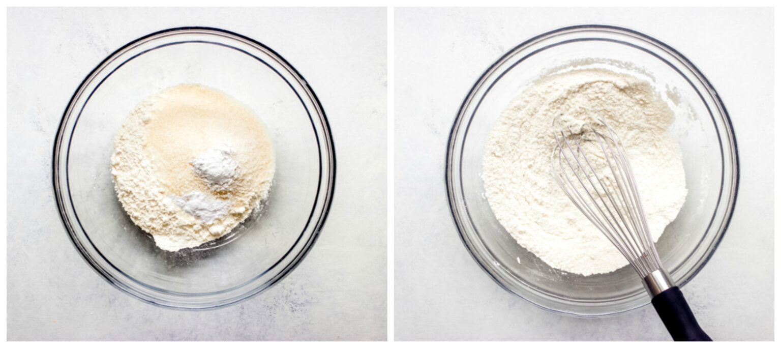 dry flour ingredients in a bowl