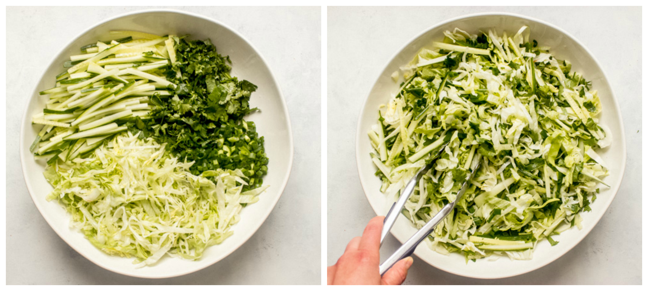 chopped iceberg lettuce in a bowl