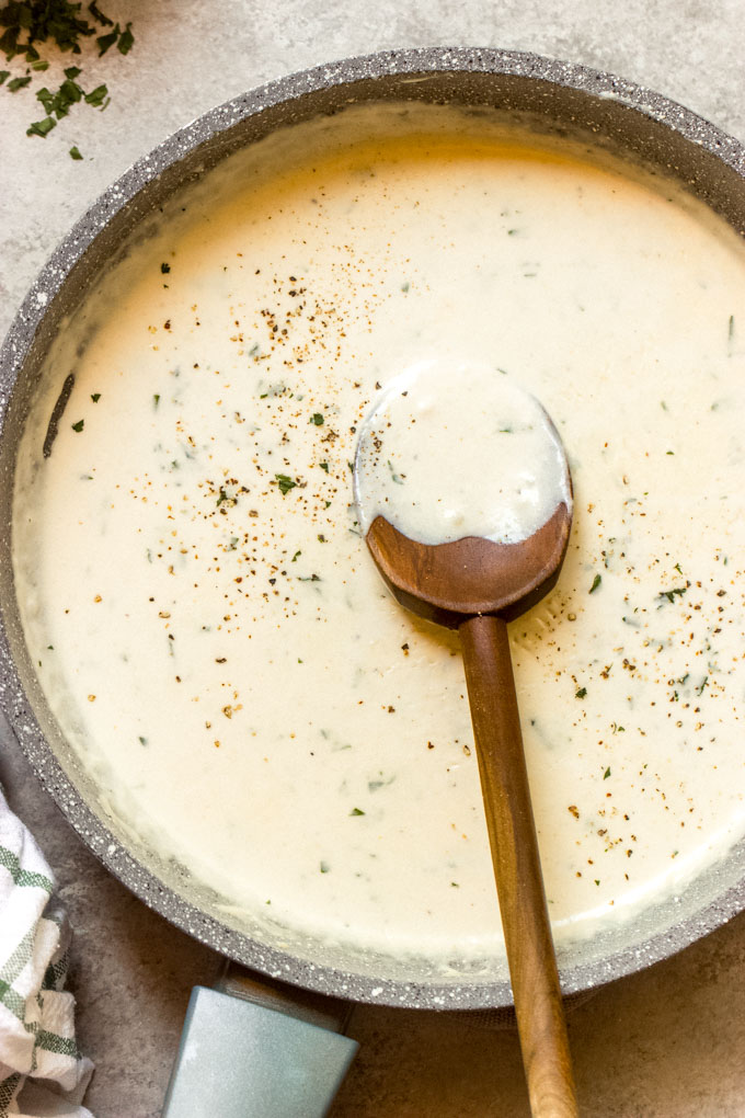 6-Ingredient Garlic Cream Sauce - Little Broken