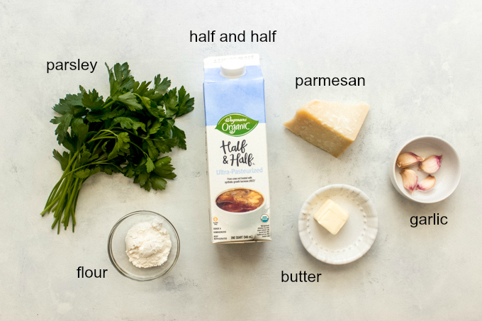 ingredients for garlic cream sauce recipe