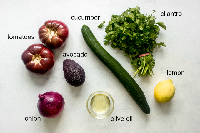 ingredients for heirloom salad