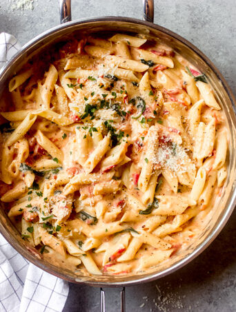 cream based pasta using milk