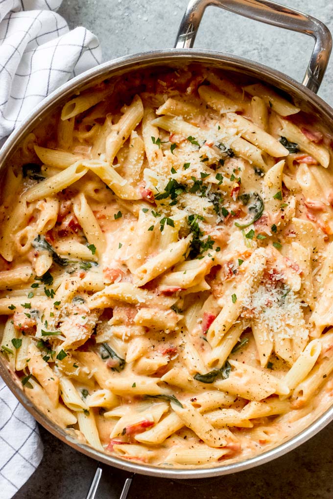 pasta with tomato cream sauce