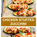 sheet pan stuffed chicken zucchini boats