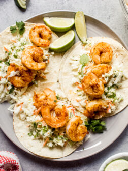 shrimp tacos with slaw