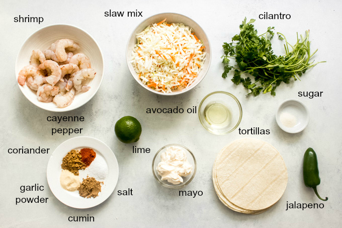 ingredients for shrimp tacos