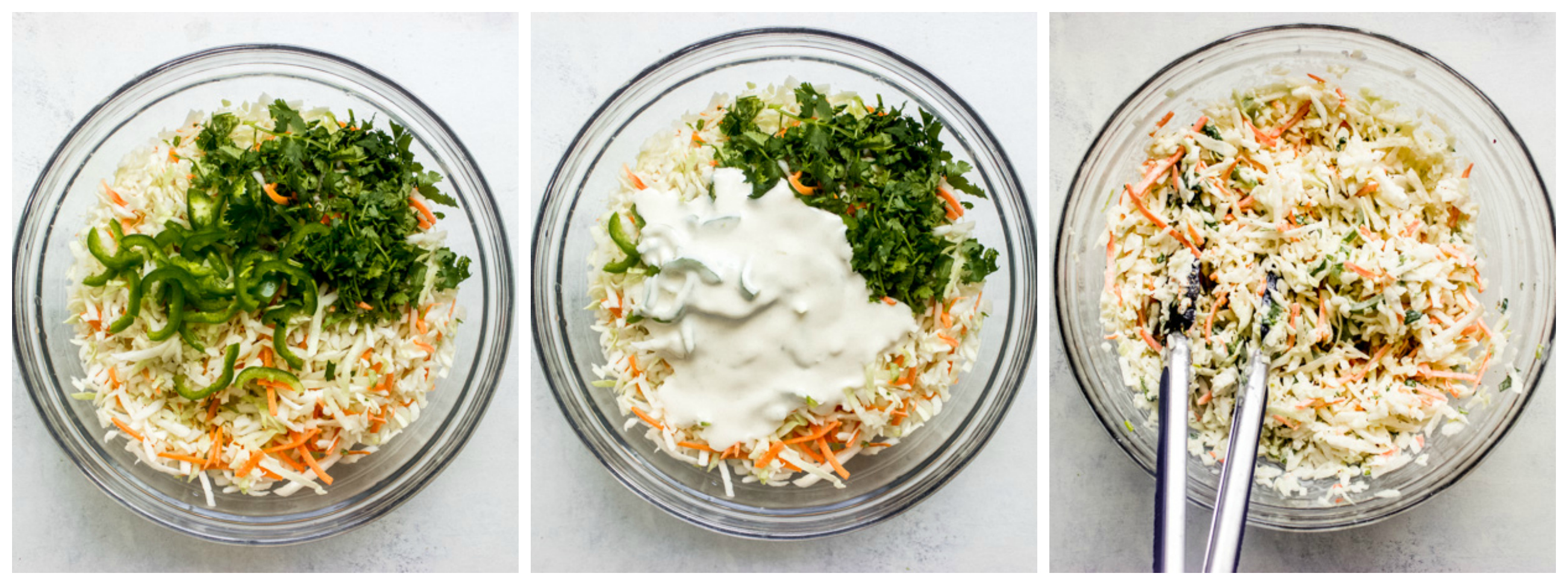 slaw with dressing in a bowl