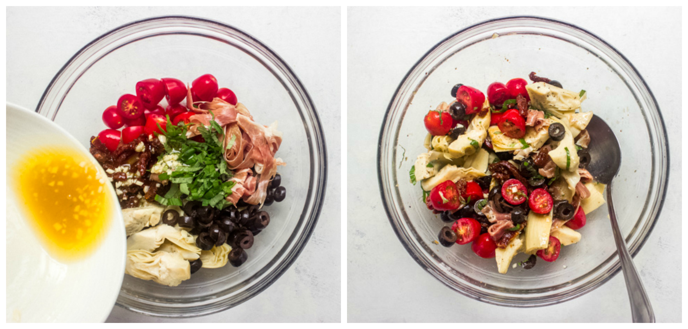 flatbread toppings in a bowl