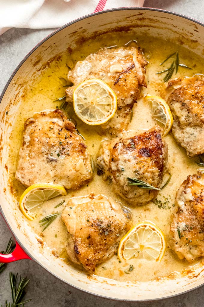 creamy honey mustard chicken thighs.