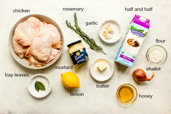 ingredients for honey mustard chicken recipe.