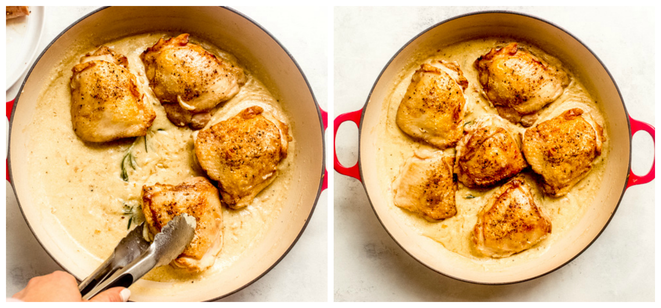 chicken thighs in creamy honey mustard sauce.