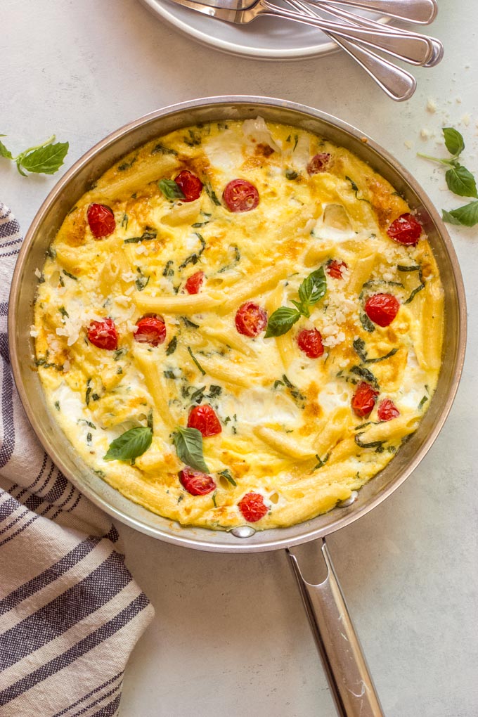 overhead pasta frittata