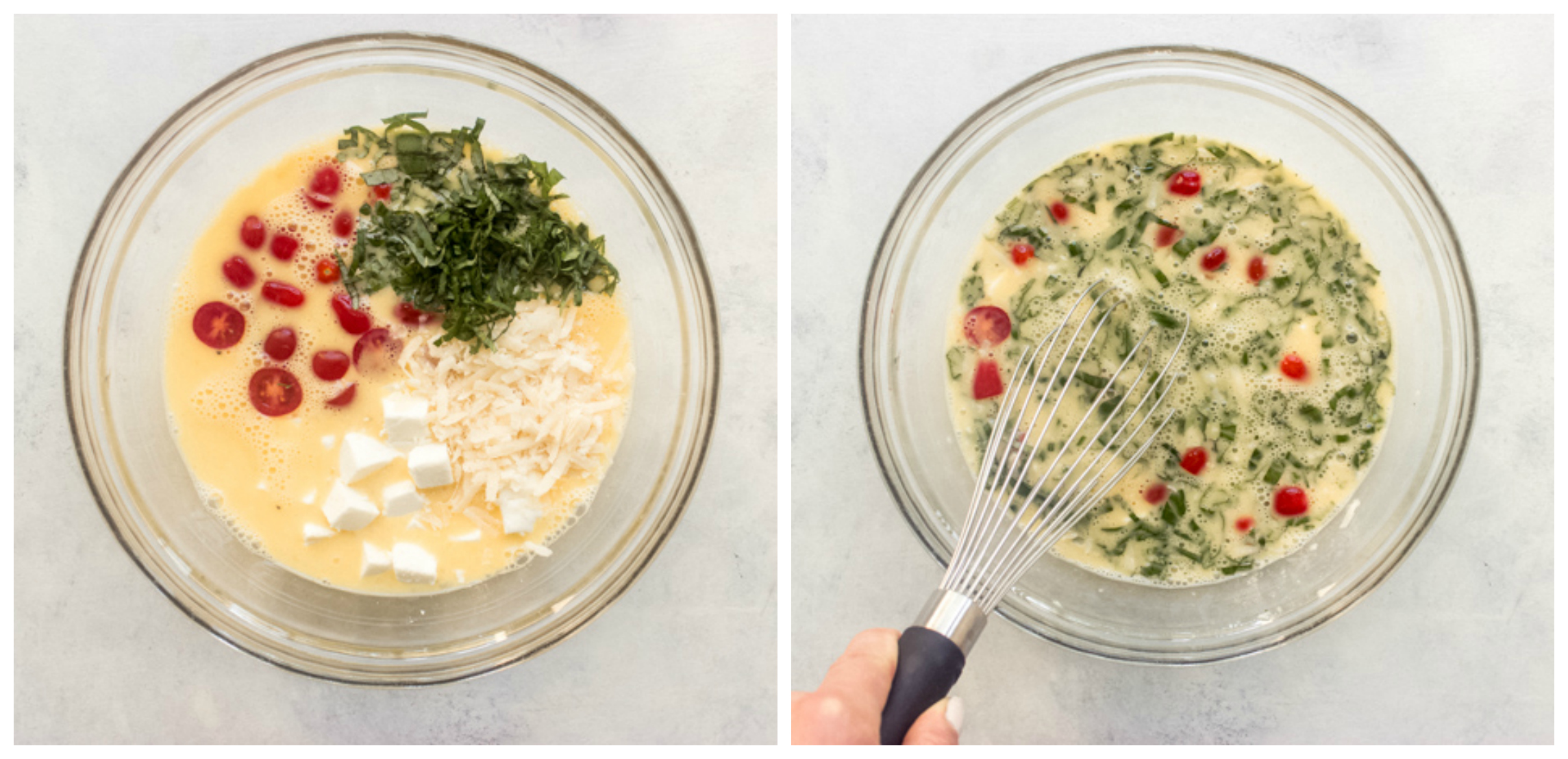 raw egg mixture with cheese in a bowl