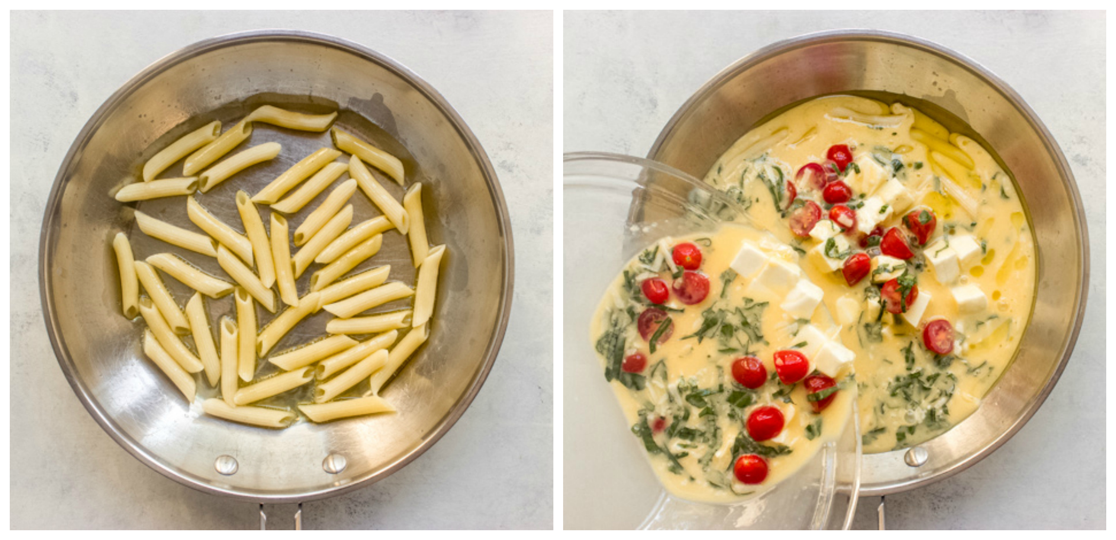 pasta in a skillet