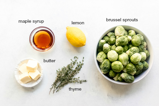 ingredients for maple roasted brussel sprouts